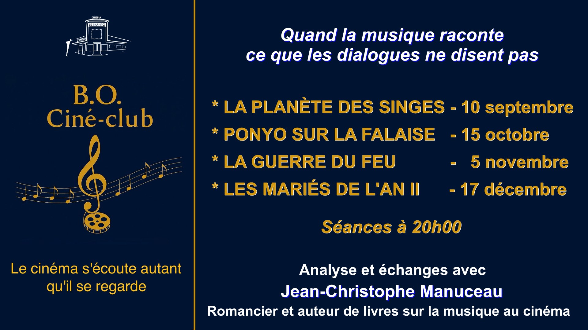 Affiche du B.O. Ciné-club au Champo - Sept à Dec 2026