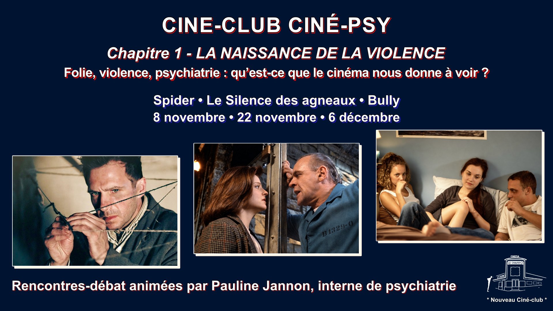 Affiche du Film SPIDER projeté au Champo pour le ciné-club Cine-psy