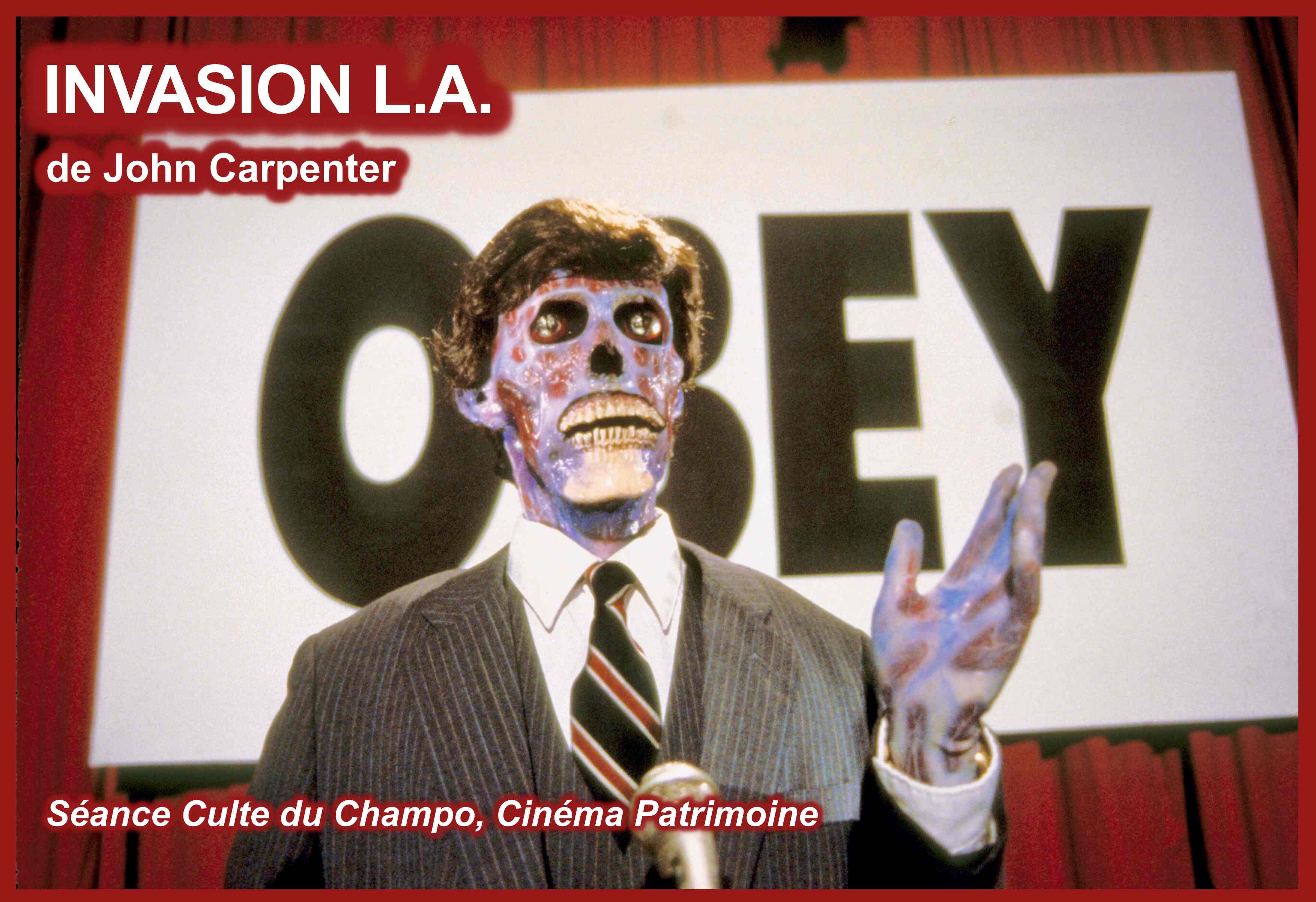 Affiche du film INVASION L.A. de John Carpenter. Projection au Champo