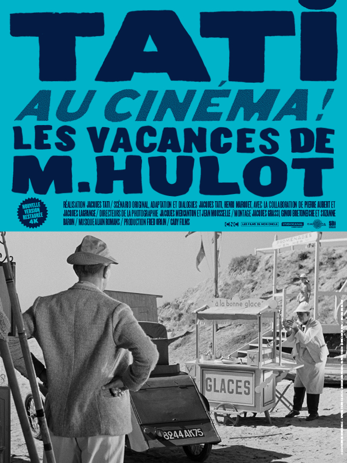 Affiche du cycle integral avec le film LES VACANCES DE M. HULOT de Jacques Tati au Champo
