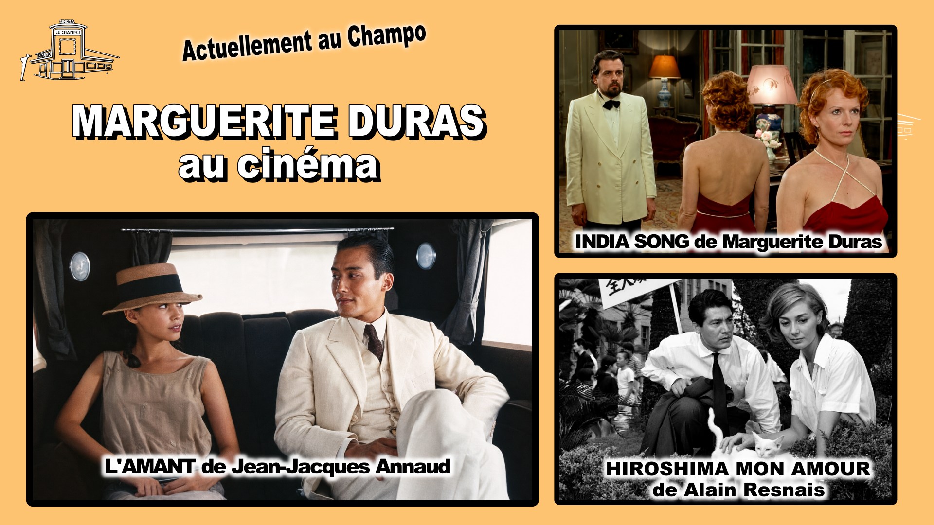 Affiche de la retrospective Marguerite Duras au Champo