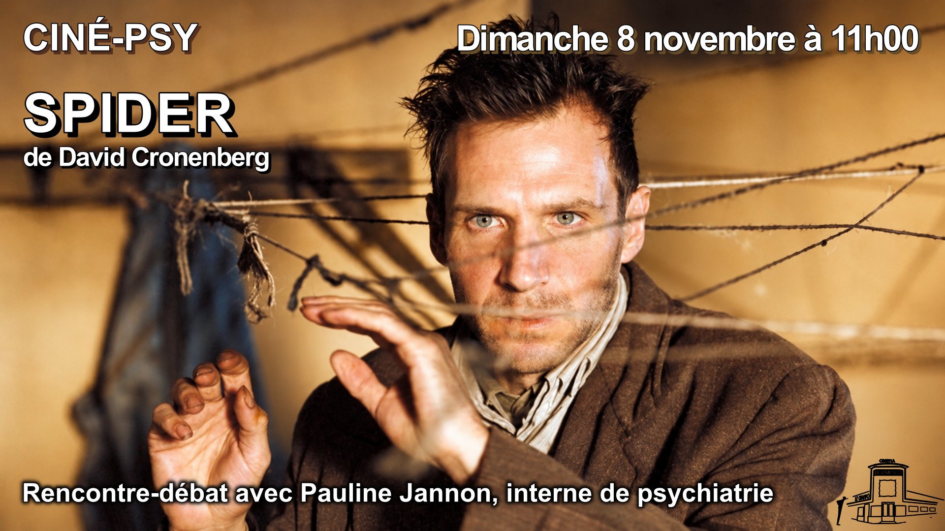 Affiche du Film SPIDER projeté au Champo pour le ciné-club Cine-psy